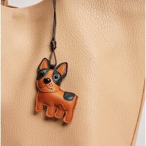 Dog Hanging Charm Brown Black Bootie
